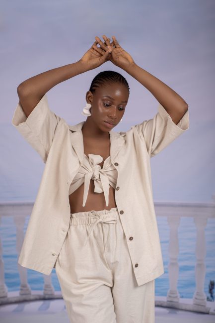 Bralette in Beige Linen