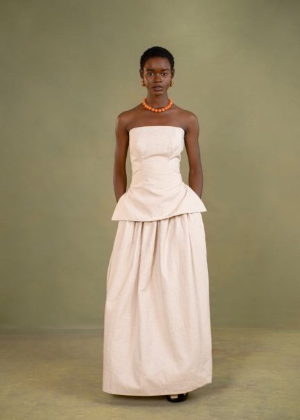 Flow skirt in Beige Linen