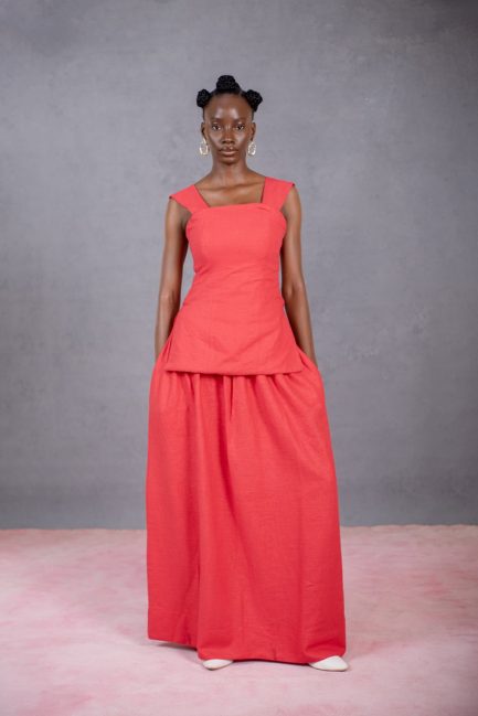 Bobby Blouse in Red Linen