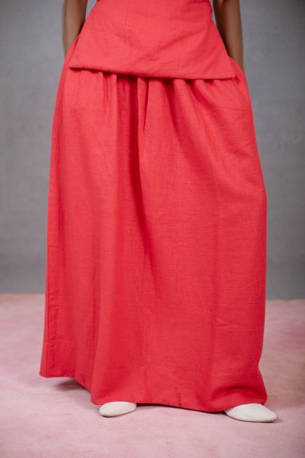 Flow skirt in Red Linen
