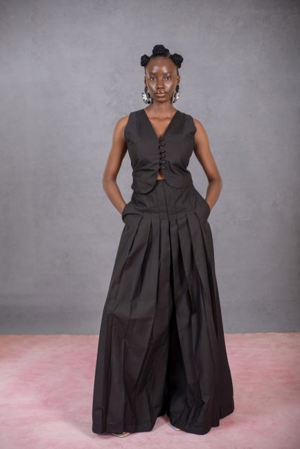 Waistcoat in Black Cotton